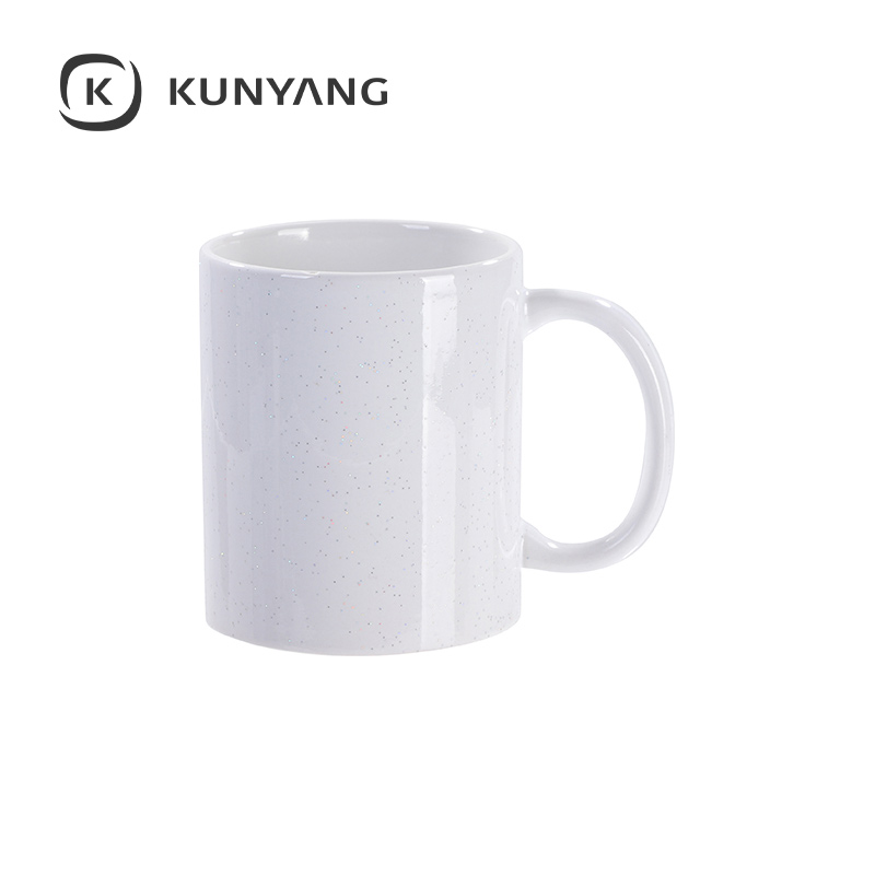 11oz Glossy White Starsky Glitter Mug