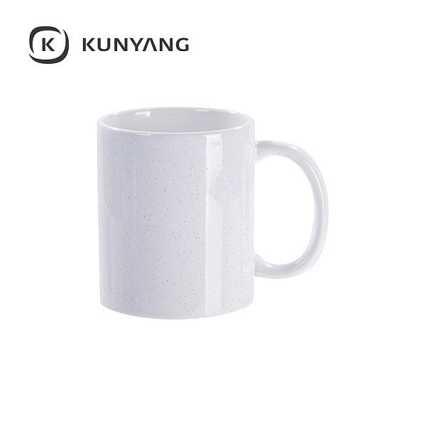 11oz Glossy White Starsky Glitter Mug