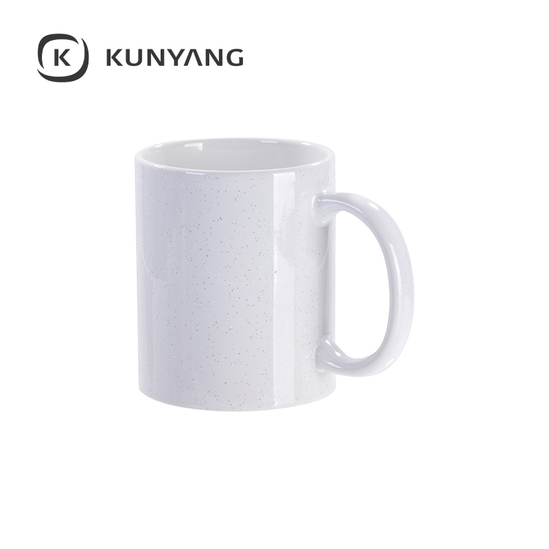 11oz Glossy White Starsky Glitter Mug
