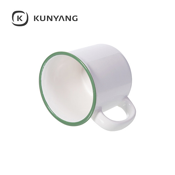 10oz/300ml Ceramic Enamel Mug Green