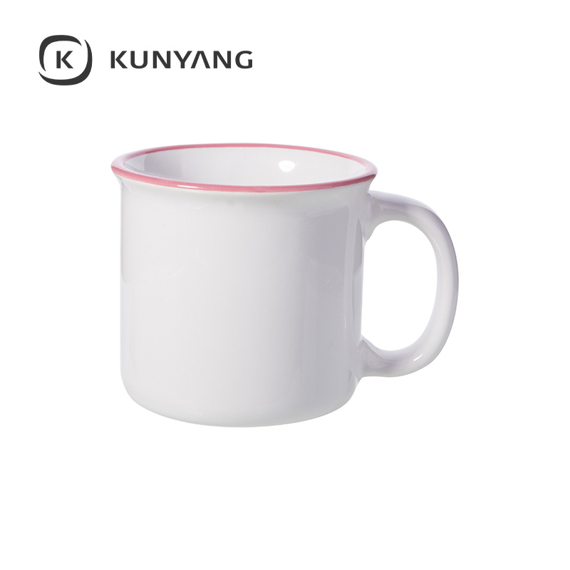 10oz/300ml Ceramic Enamel Mug Pink