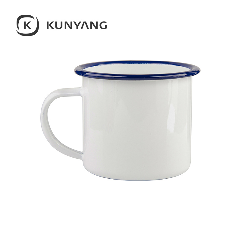 12oz/360ml Enamel Mug (Blue Edge)