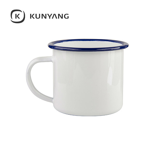 12oz/360ml Enamel Mug (Blue Edge)