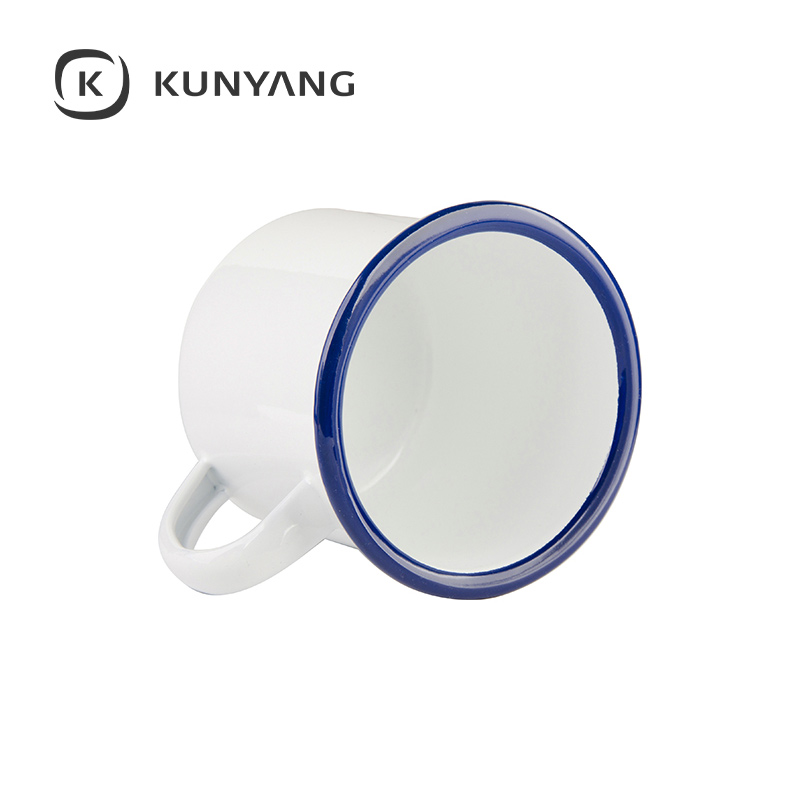 12oz/360ml Enamel Mug (Blue Edge)