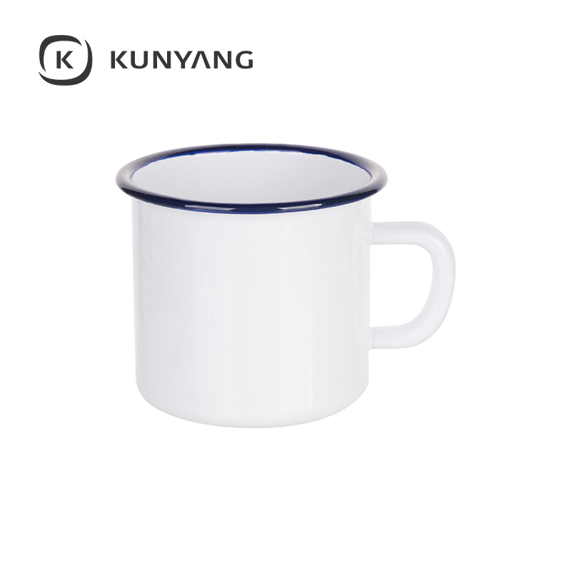 17oz/500ml Enamel Mug (Blue Edge)