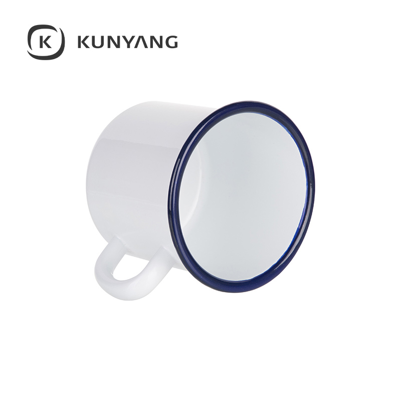 17oz/500ml Enamel Mug (Blue Edge)