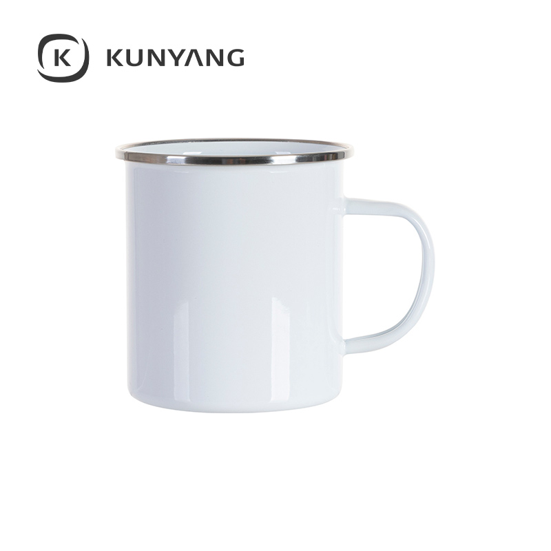 17oz/500ml Enamel Cup w/Flat Bottom
