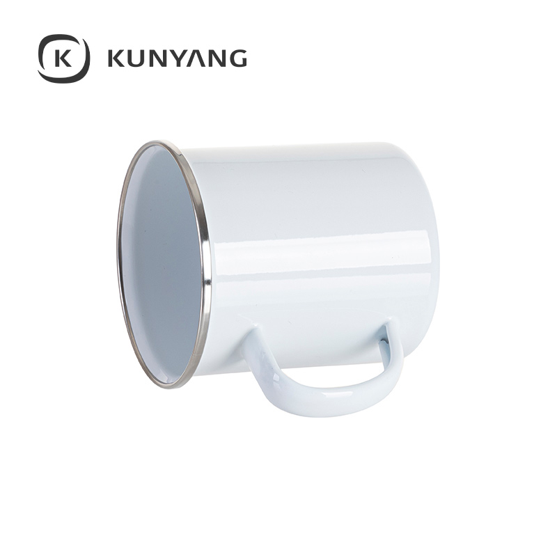17oz/500ml Enamel Cup w/Flat Bottom