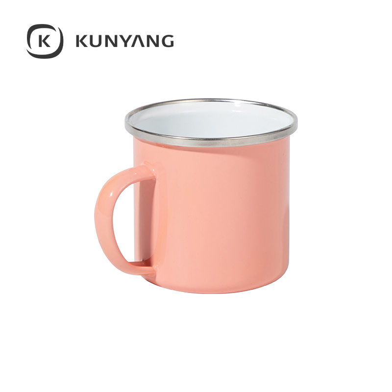 12oz Enamel Mug Coral Red
