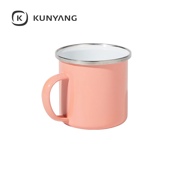12oz Enamel Mug Coral Red