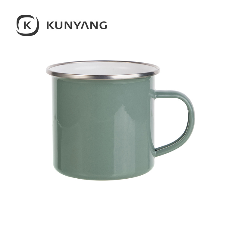 12oz Enamel Mug Gray Green