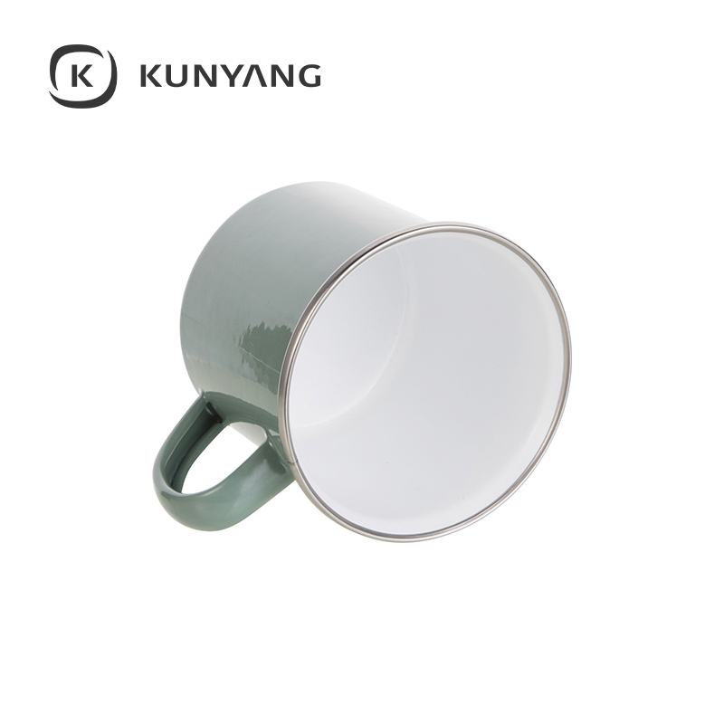 12oz Enamel Mug Gray Green