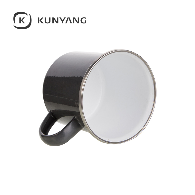 12oz Enamel Mug Gray Black