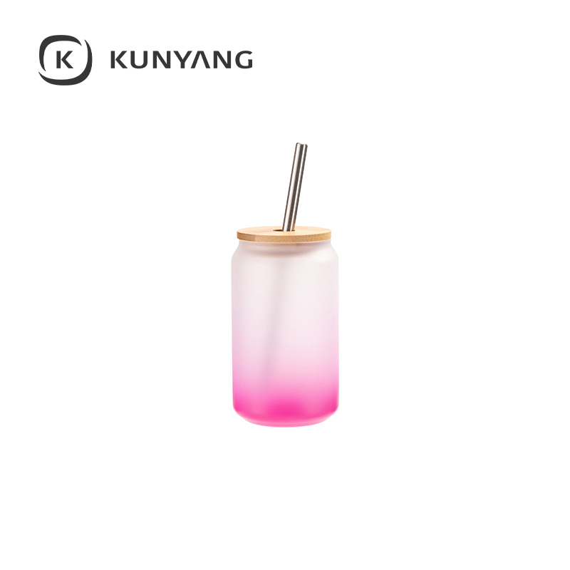13oz/400ml Glass Mugs with Bamboo Lid Purple