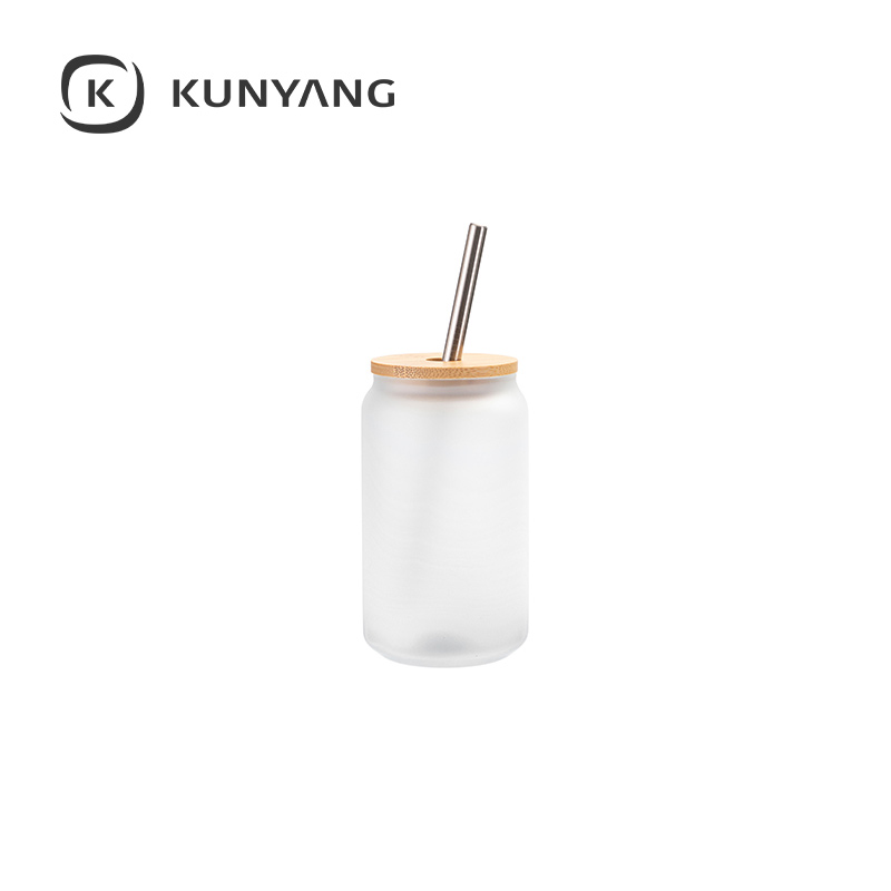 13oz/400ml Glass Mugs with Bamboo Lid White