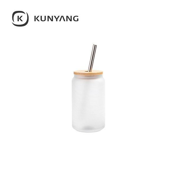 13oz/400ml Glass Mugs with Bamboo Lid White