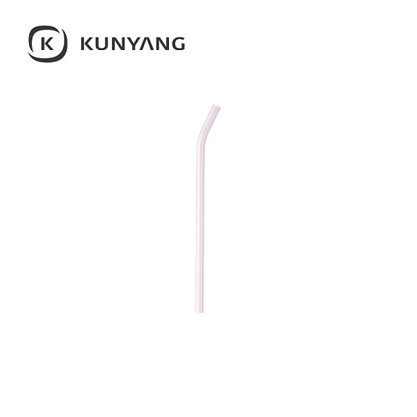 20cm Glass Straw Pink