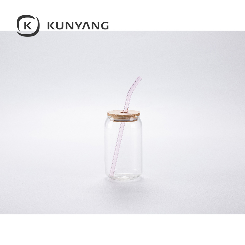 20cm Glass Straw Pink