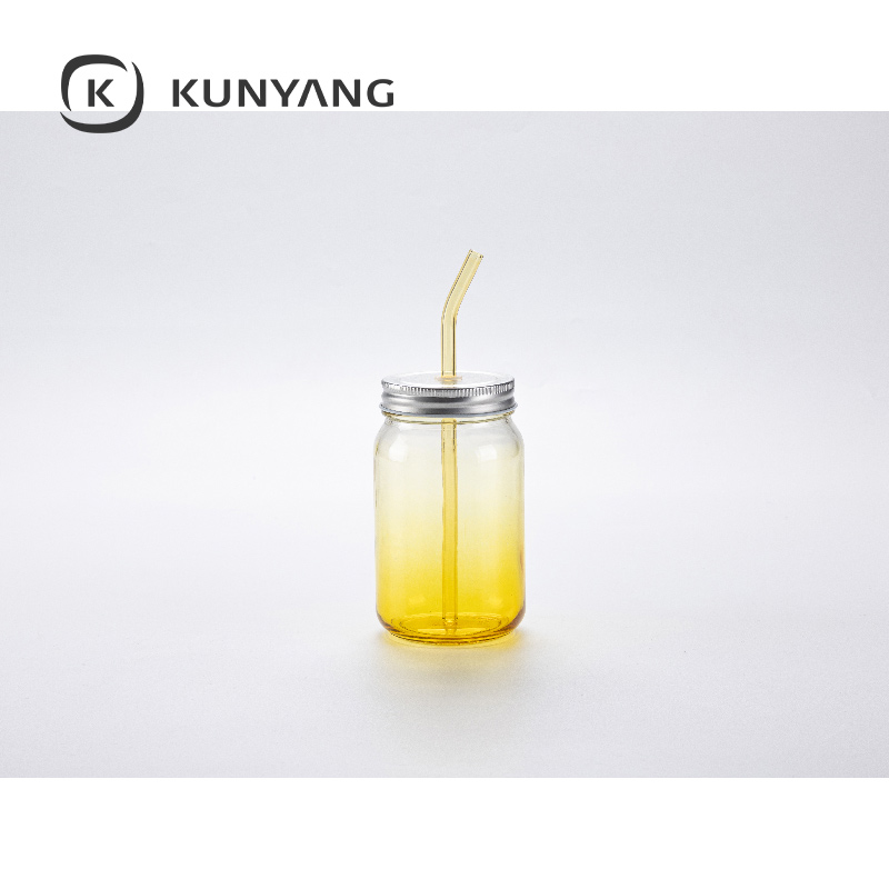 20cm Glass Straw Yellow