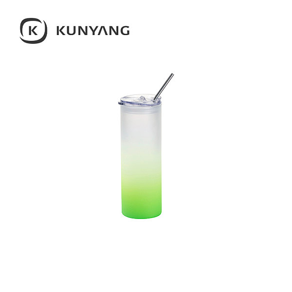 25oz/750ml Glass Skinny Tumbler(The straw is cold separately) Green