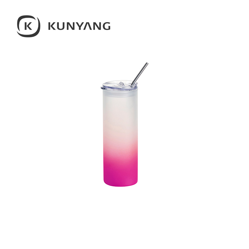 25oz/750ml Glass Skinny Tumbler(The straw is cold separately) Purple