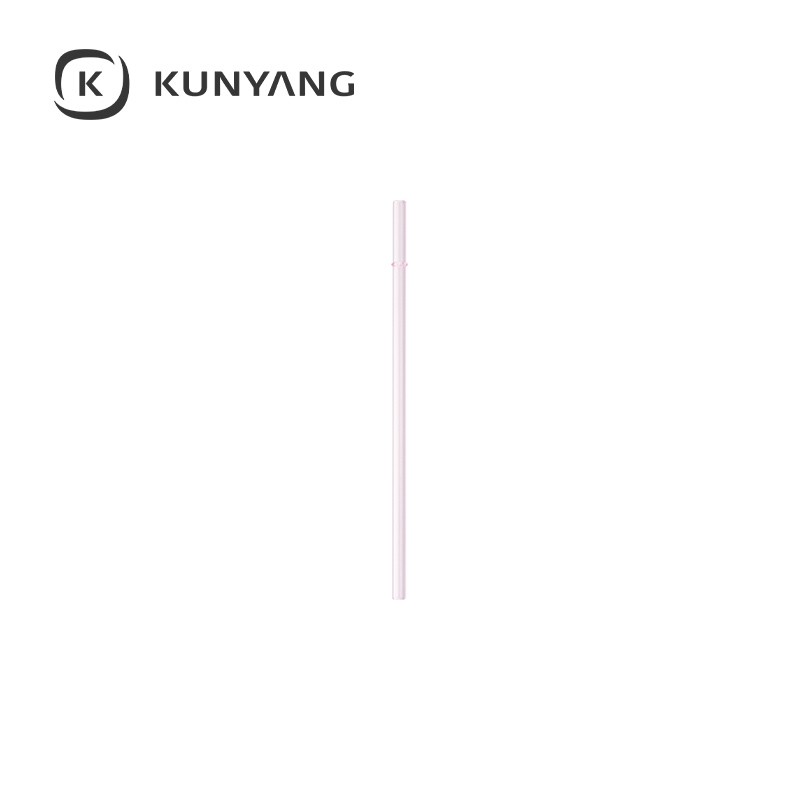 23cm Plain Straight Glass Straw Pink