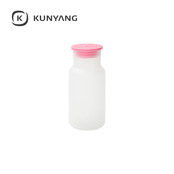 18oz/550ml Frosted Glass Tumbler w/Lid Pink