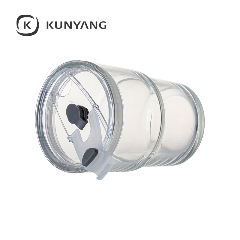13oz/400ml Stackable Glass Tumbler with Lid Clear