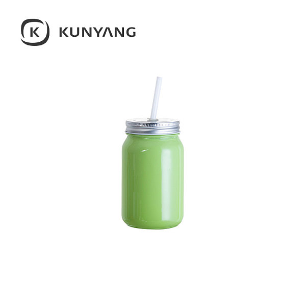 15oz/450ml Full Color Mason Jar no Handle Green