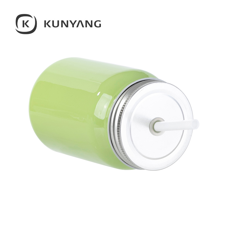 15oz/450ml Full Color Mason Jar no Handle Green