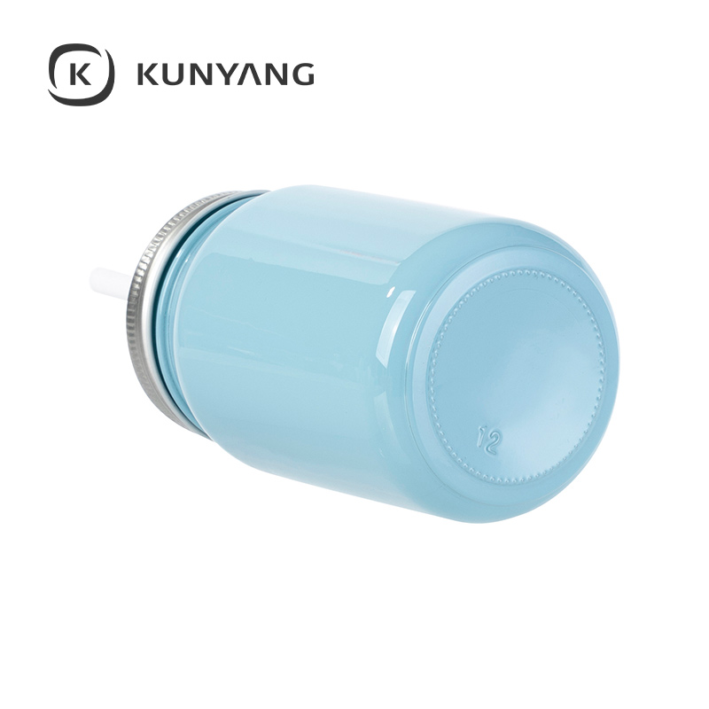 15oz/450ml Full Color Mason Jar no Handle Light Blue
