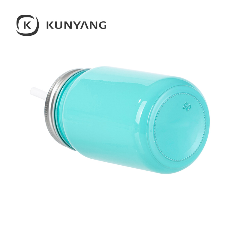 15oz/450ml Full Color Mason Jar no Handle Lake Blue