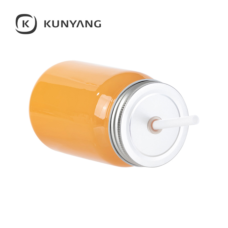 15oz/450ml Full Color Mason Jar no Handle Orange