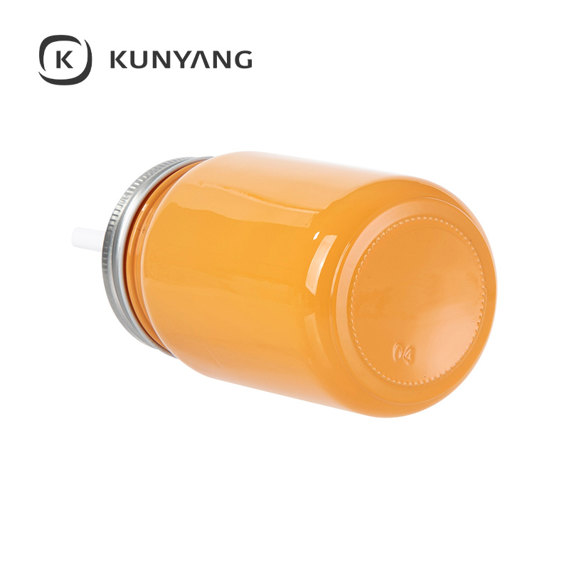 15oz/450ml Full Color Mason Jar no Handle Orange