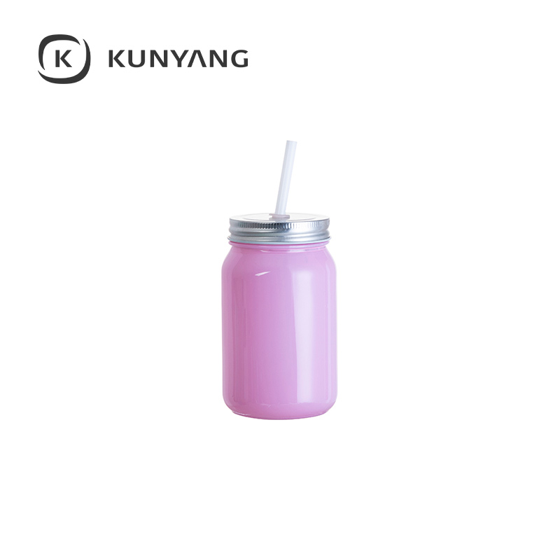 15oz/450ml Full Color Mason Jar no Handle Purple