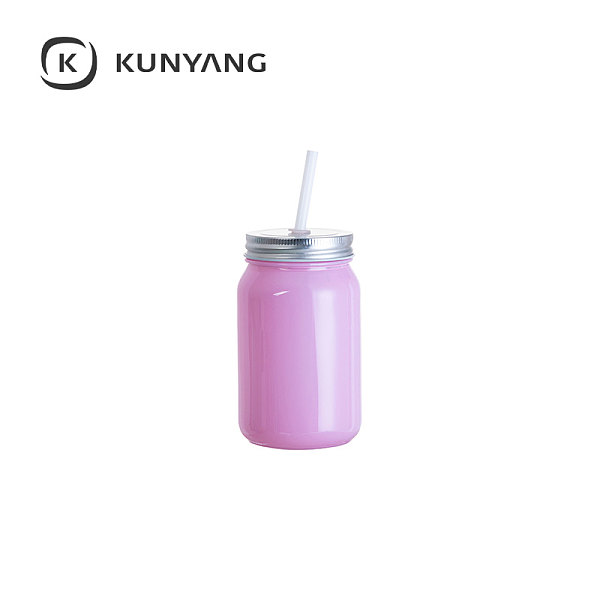 15oz/450ml Full Color Mason Jar no Handle Purple