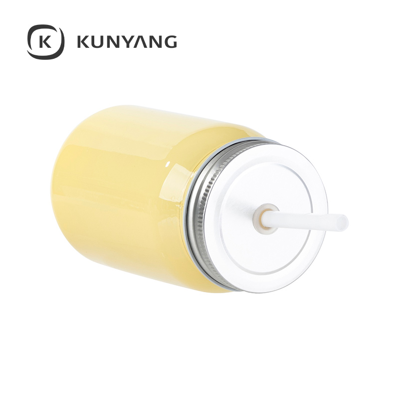 15oz/450ml Full Color Mason Jar no Handle Yellow