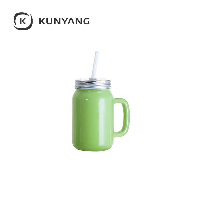 12oz/350ml Full Color Mason Jar Green