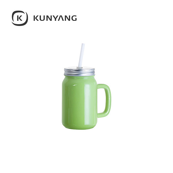 12oz/350ml Full Color Mason Jar Green