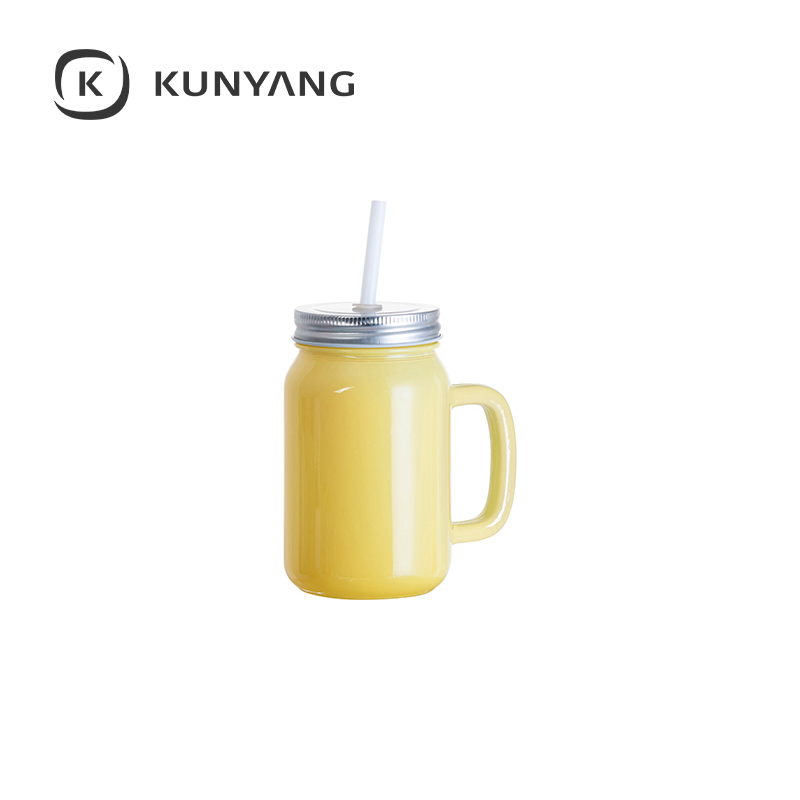 12oz/350ml Full Color Mason Jar Yellow