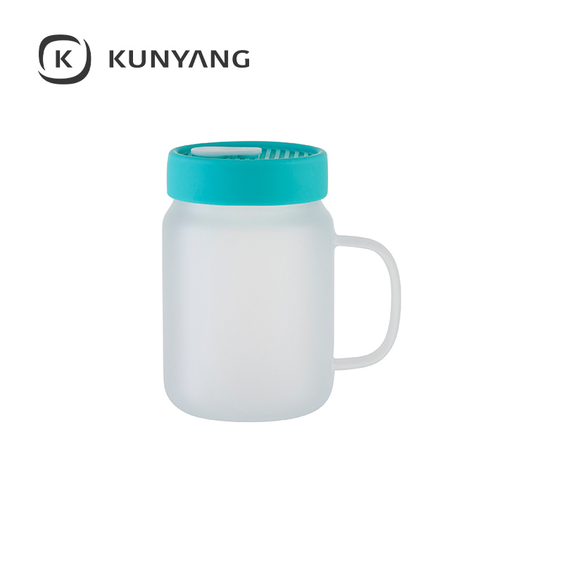 20oz/600ml Glass Mason Jar w/Silicon Lid Frosted Green