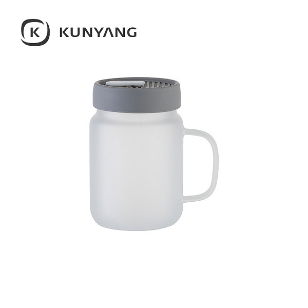 20oz/600ml Glass Mason Jar w/Silicon Lid Frosted Gray