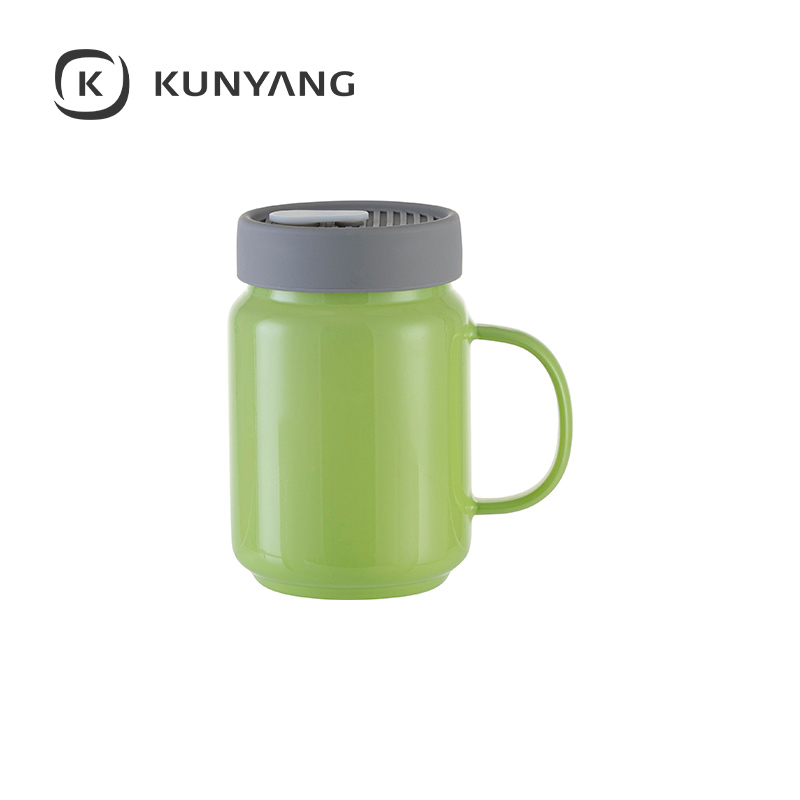 20oz/600ml Glass Mason Jar w/Silicon Lid Green