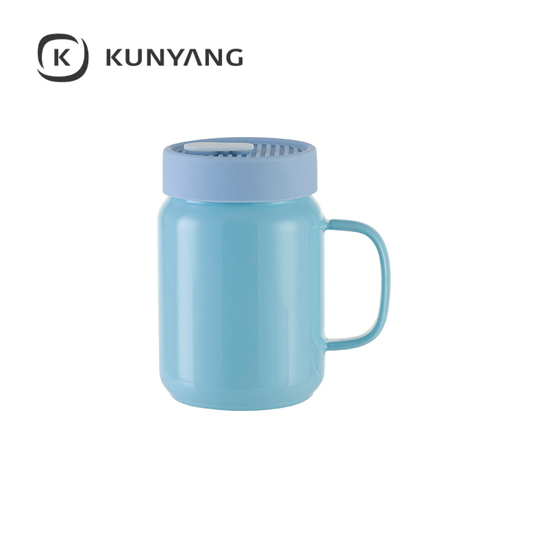 20oz/600ml Glass Mason Jar w/Silicon Lid Light Blue