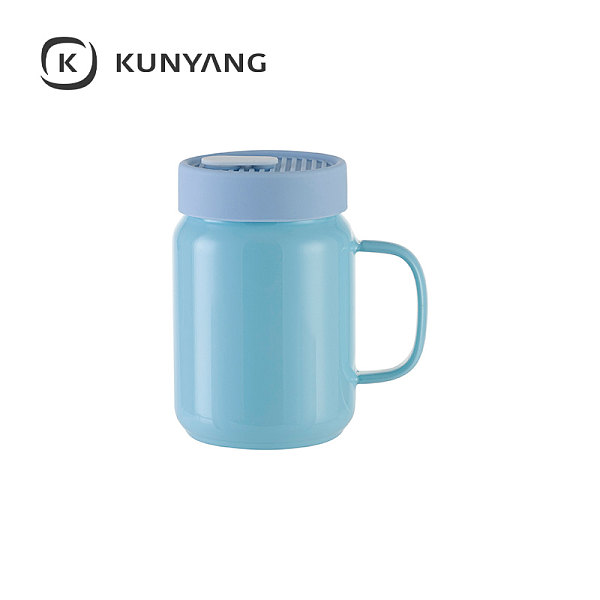20oz/600ml Glass Mason Jar w/Silicon Lid Light Blue