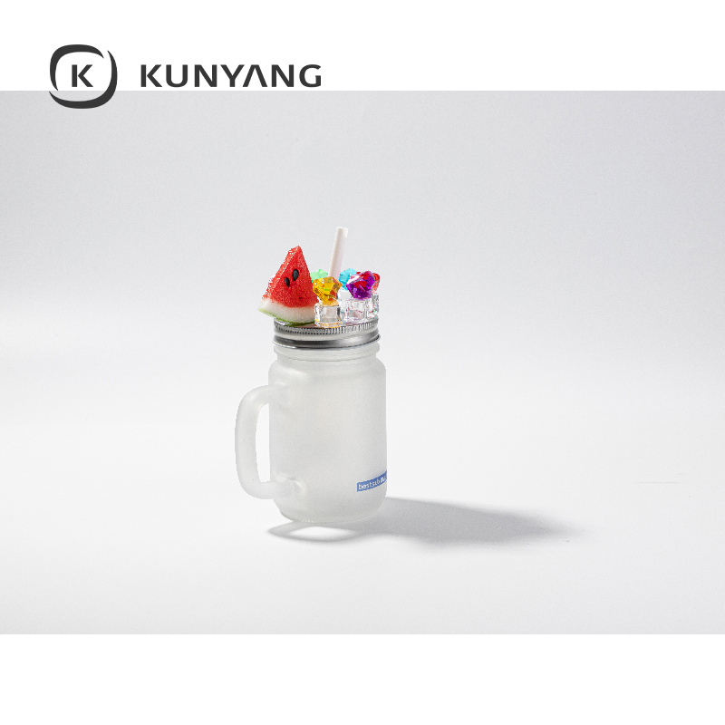 12oz/350ml Mason Jar w/Straw(Froster) White