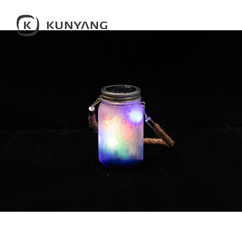 15oz/450ml Mason Jar w/Lantern Lid and Hemp Rope Handle Dark Blue