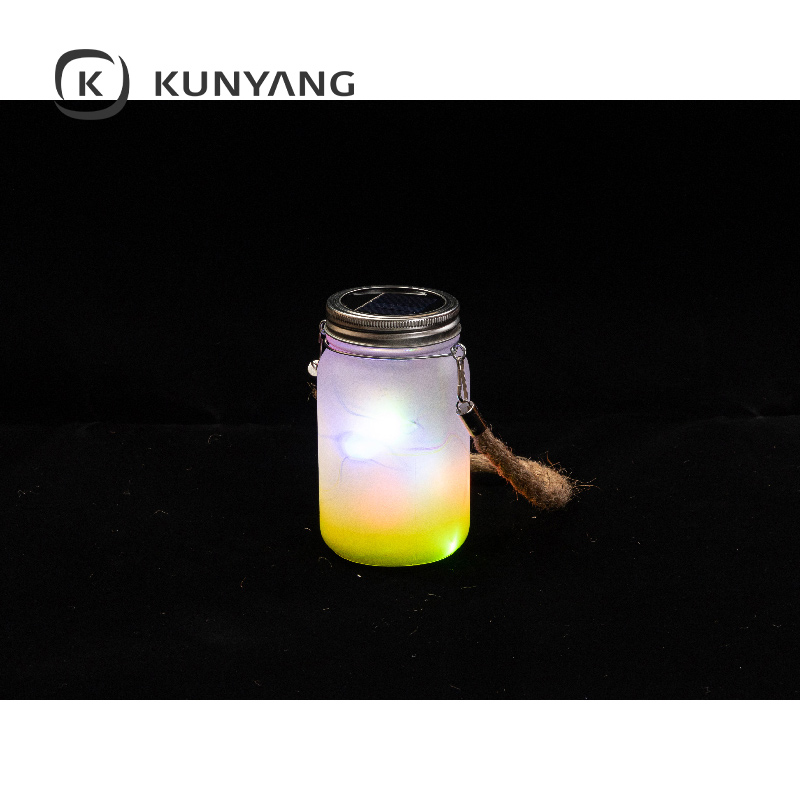 15oz/450ml Mason Jar w/Lantern Lid and Hemp Rope Handle Yellow