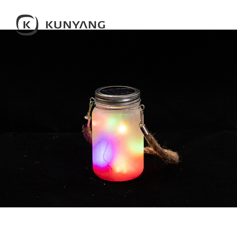 15oz/450ml Mason Jar w/Lantern Lid and Hemp Rope Handle Red