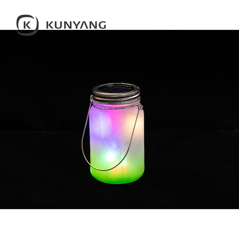 15oz/450ml Mason Jar w/Lantern Lid and Metal Handle Green